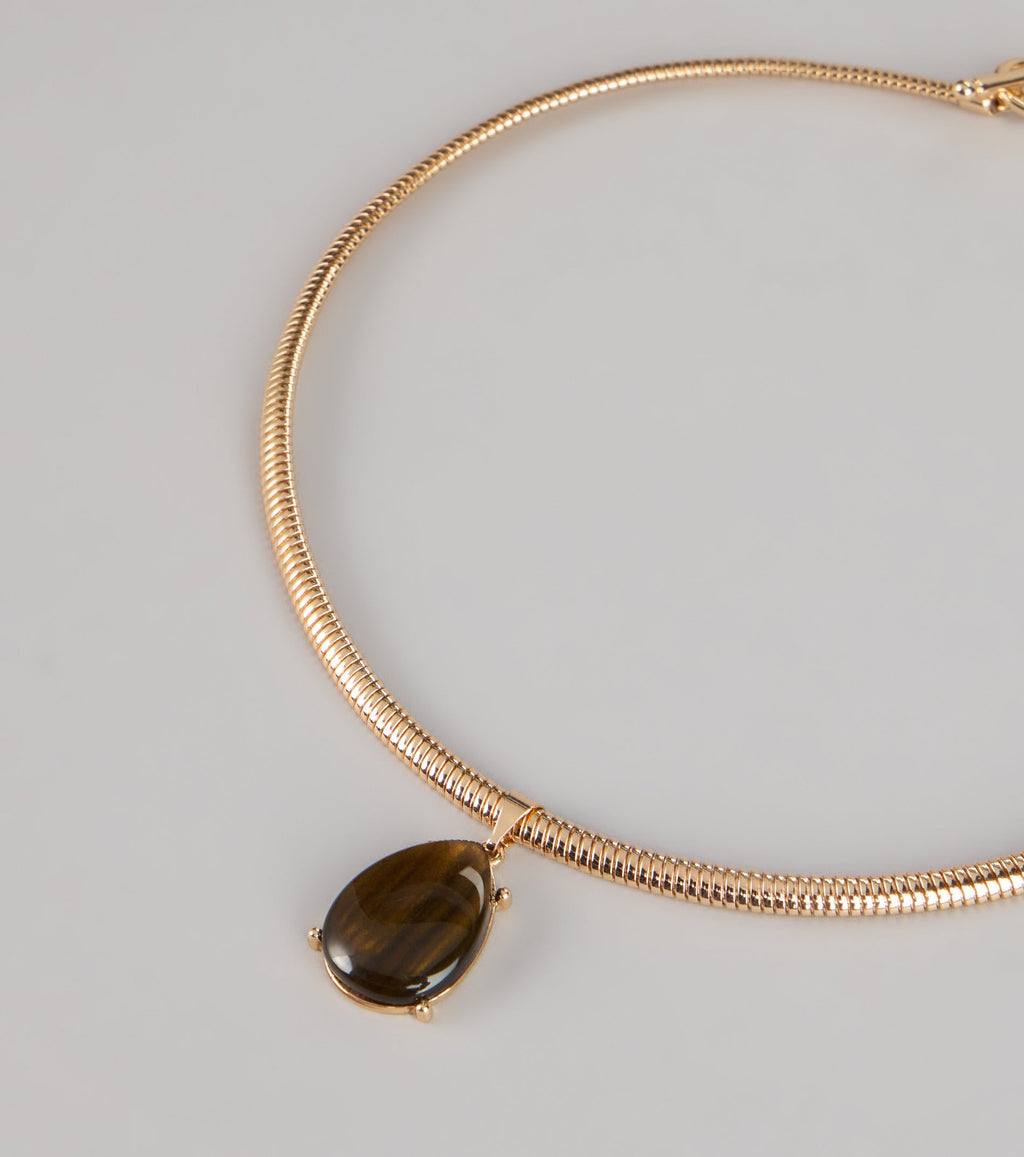 Drop the Drama Pendant Collar Necklace