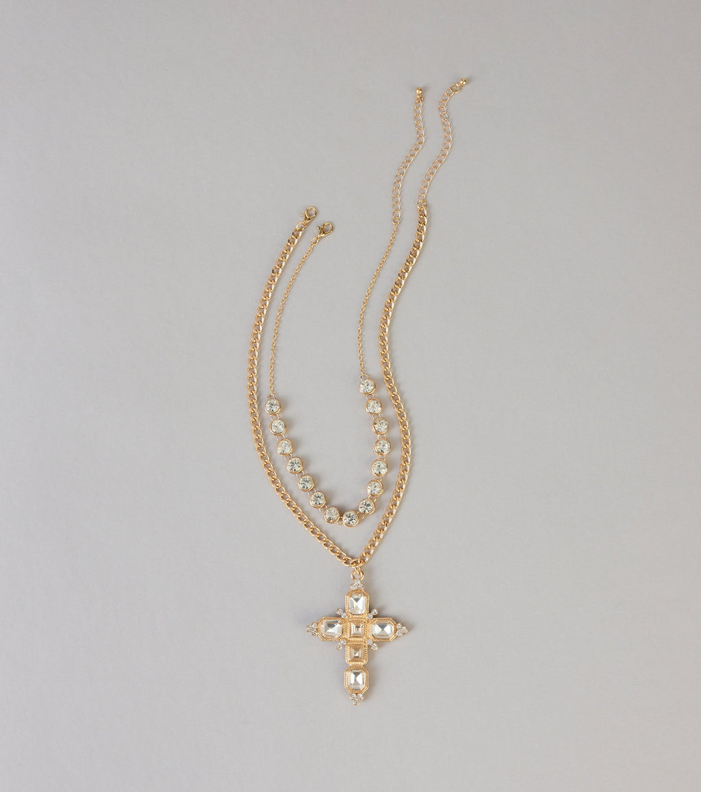 Double Take Rhinestone Necklace Set
