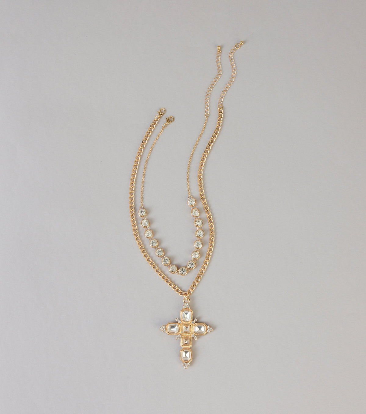 Double Take Rhinestone Necklace Set
