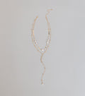 Effortlessly Elevated Pearl Beaded Lariat Necklace