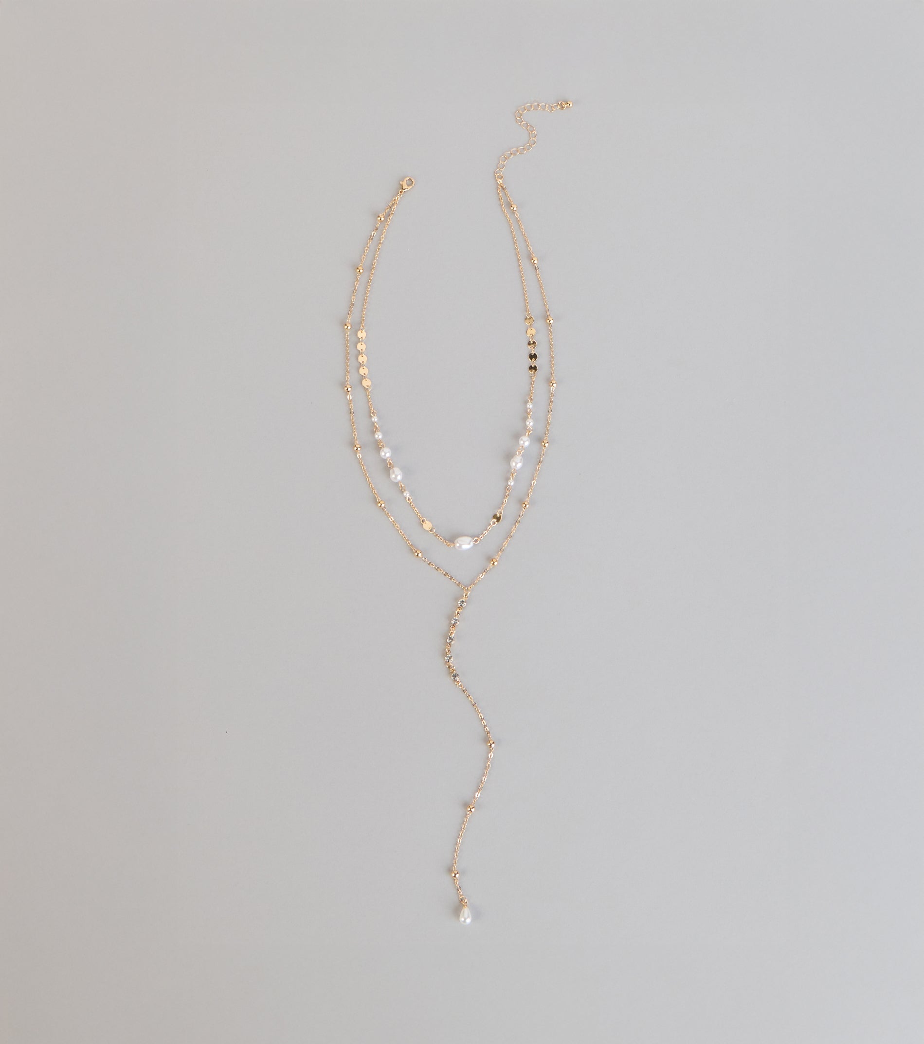 Effortlessly Elevated Pearl Beaded Lariat Necklace