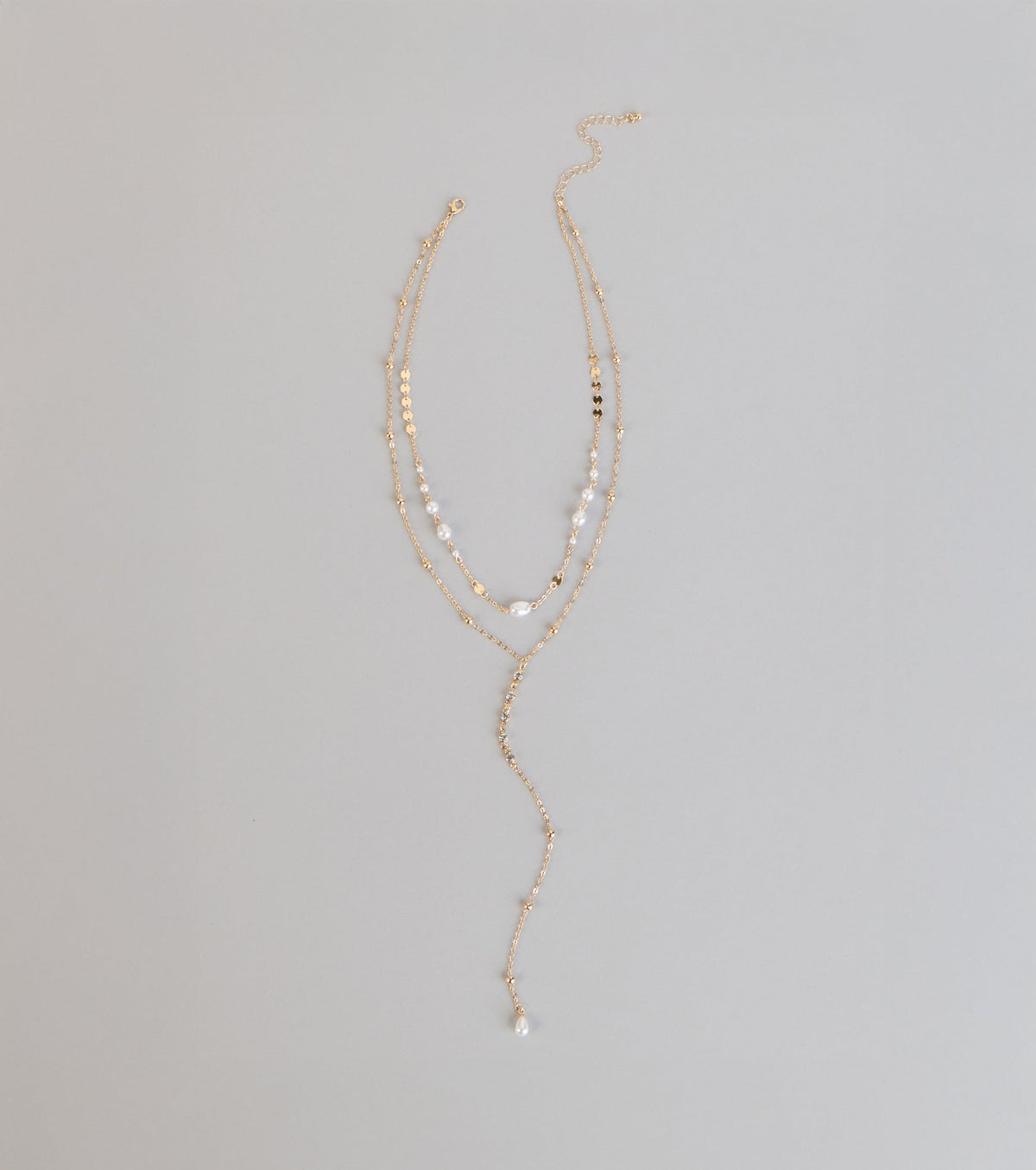 Effortlessly Elevated Pearl Beaded Lariat Necklace