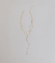 Effortlessly Elevated Pearl Beaded Lariat Necklace
