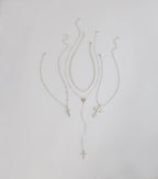 Keep It Layered Cross Charm Necklace Set