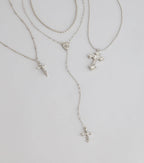 Keep It Layered Cross Charm Necklace Set