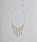 Dripping In Rhinestones Fringe Necklace