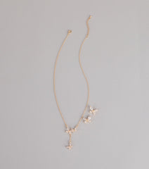Sweet Shine Rhinestone Butterfly Necklace And Earrings Set