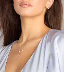 Sweet Shine Rhinestone Butterfly Necklace And Earrings Set