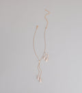 Soft Sparkle Rhinestone Lariat Necklace And Earrings Set