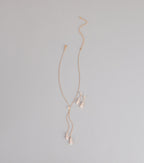 Soft Sparkle Rhinestone Lariat Necklace And Earrings Set