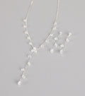 Sleek Shimmer Rhinestone Necklace And Earrings Set