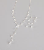 Sleek Shimmer Rhinestone Necklace And Earrings Set
