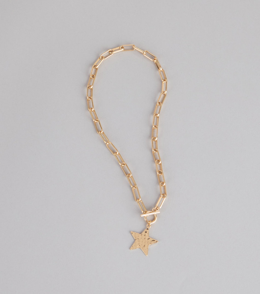 Star Cross Statement Chain Necklace