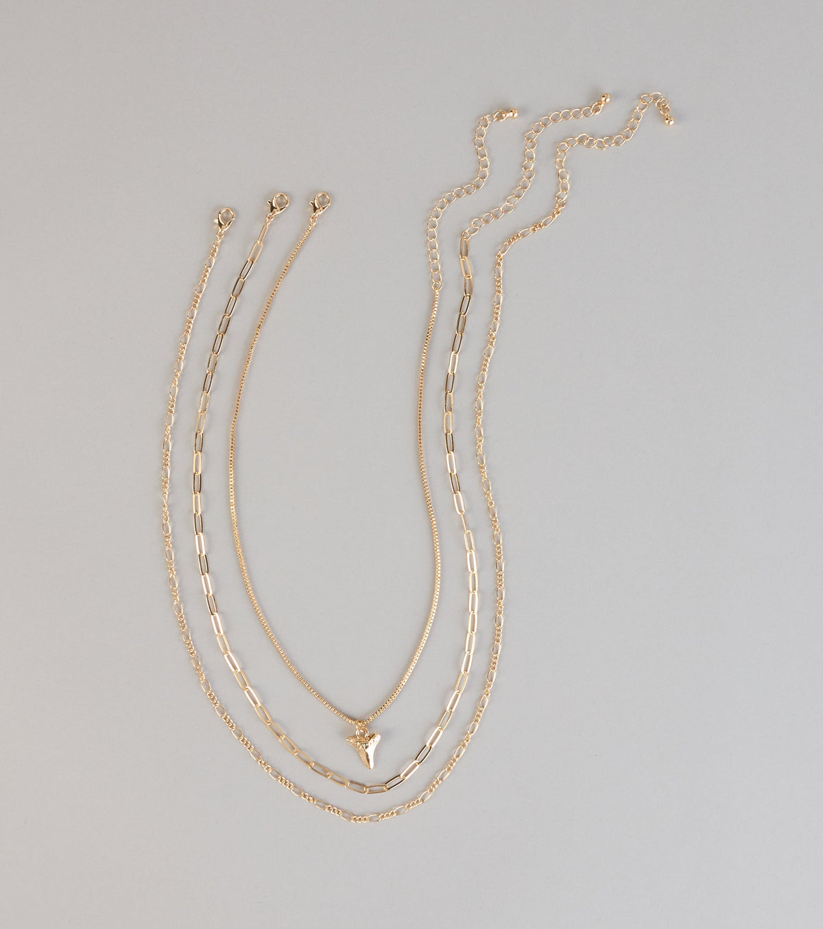 Subtle Bite Tooth Charm Three Pack Necklace Set