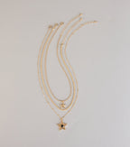 Soft Spark Star Charm Layered Necklace Set