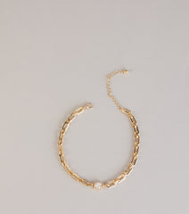 Locked In Shine Rhinestone Chunky Chain Necklace