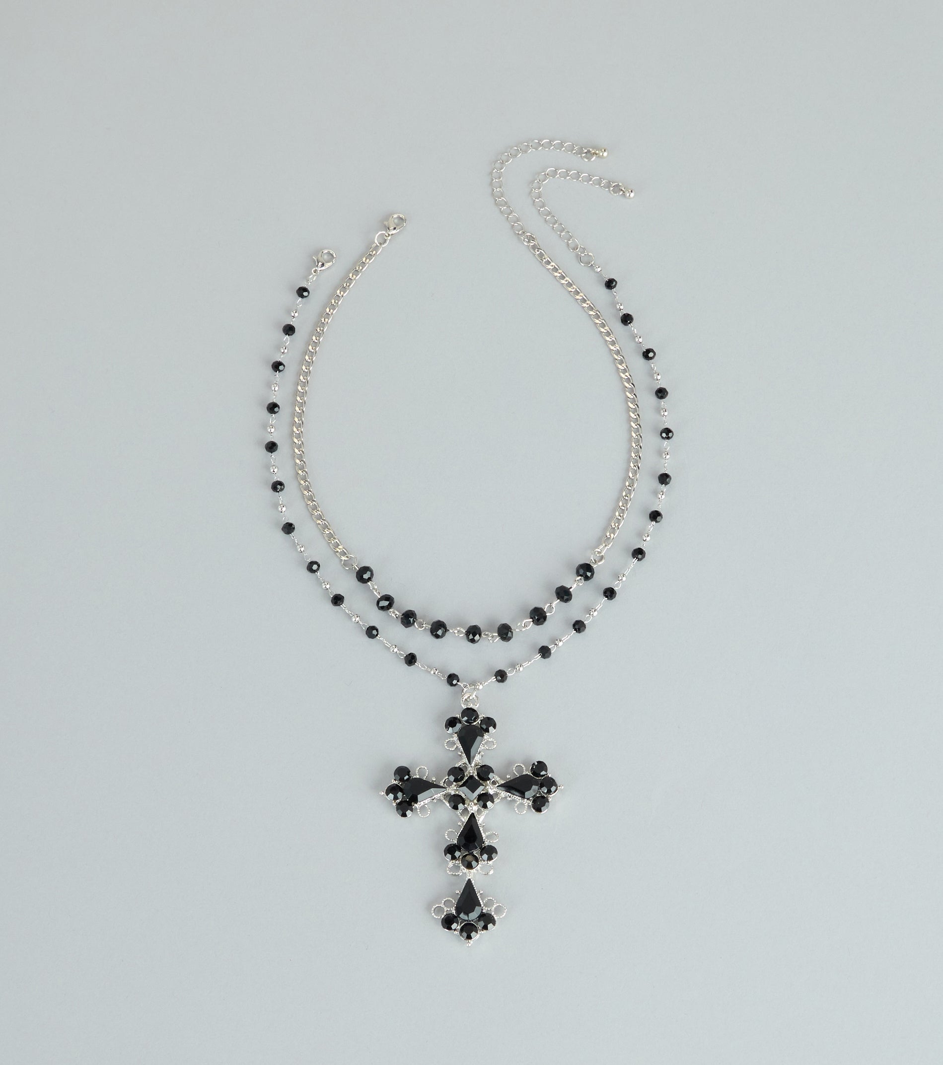 Instant Edge Cross Pendant Statement Necklace