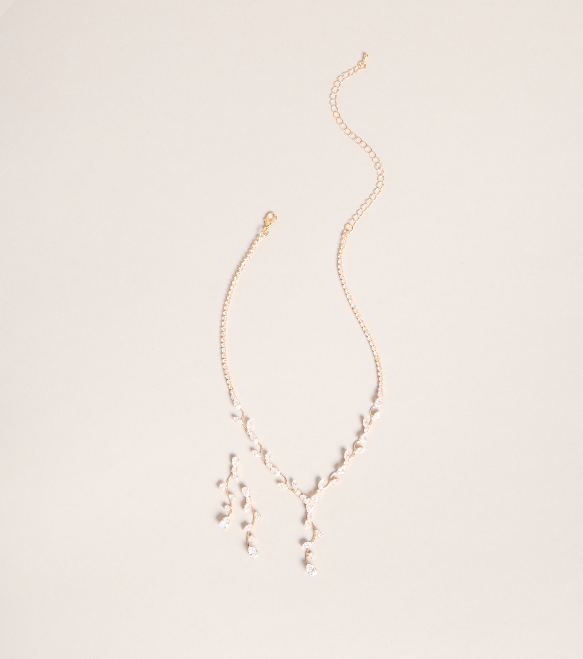 Delicate Drip Rhinestone Jewelry Set