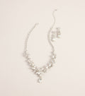 Perfect Glamour Rhinestone Necklace And Earrings Set