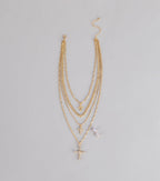 Stacked Shine Necklace And Earrings Set