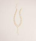Midnight Drip Layered Lariat Necklace