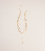 Midnight Drip Layered Lariat Necklace