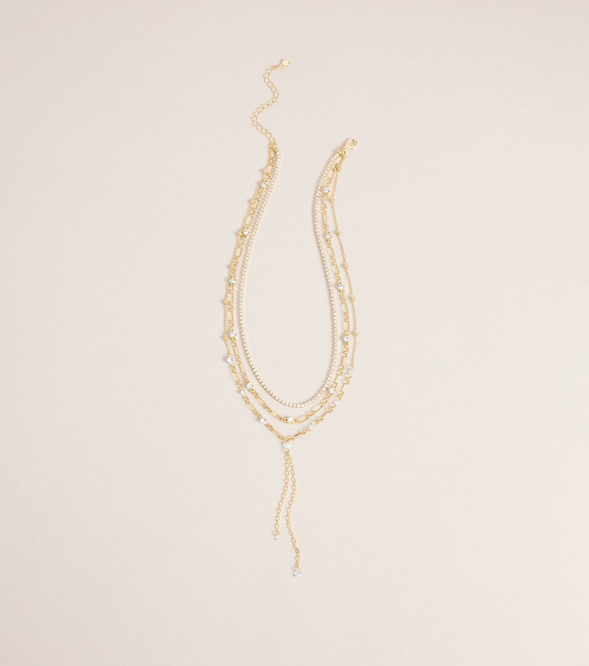 Midnight Drip Layered Lariat Necklace