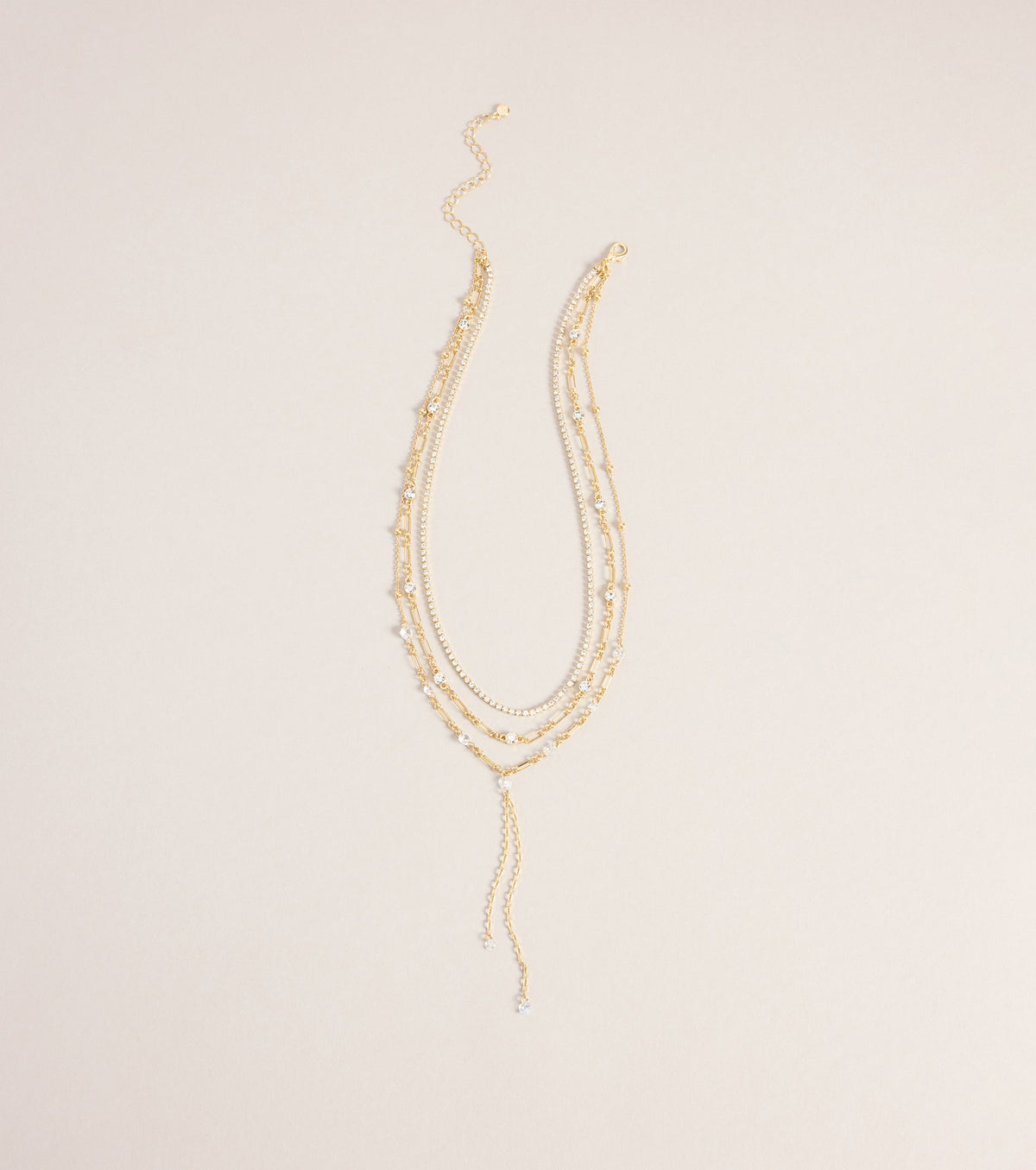 Midnight Drip Layered Lariat Necklace
