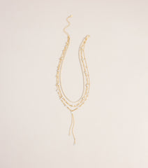 Midnight Drip Layered Lariat Necklace