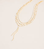 Midnight Drip Layered Lariat Necklace