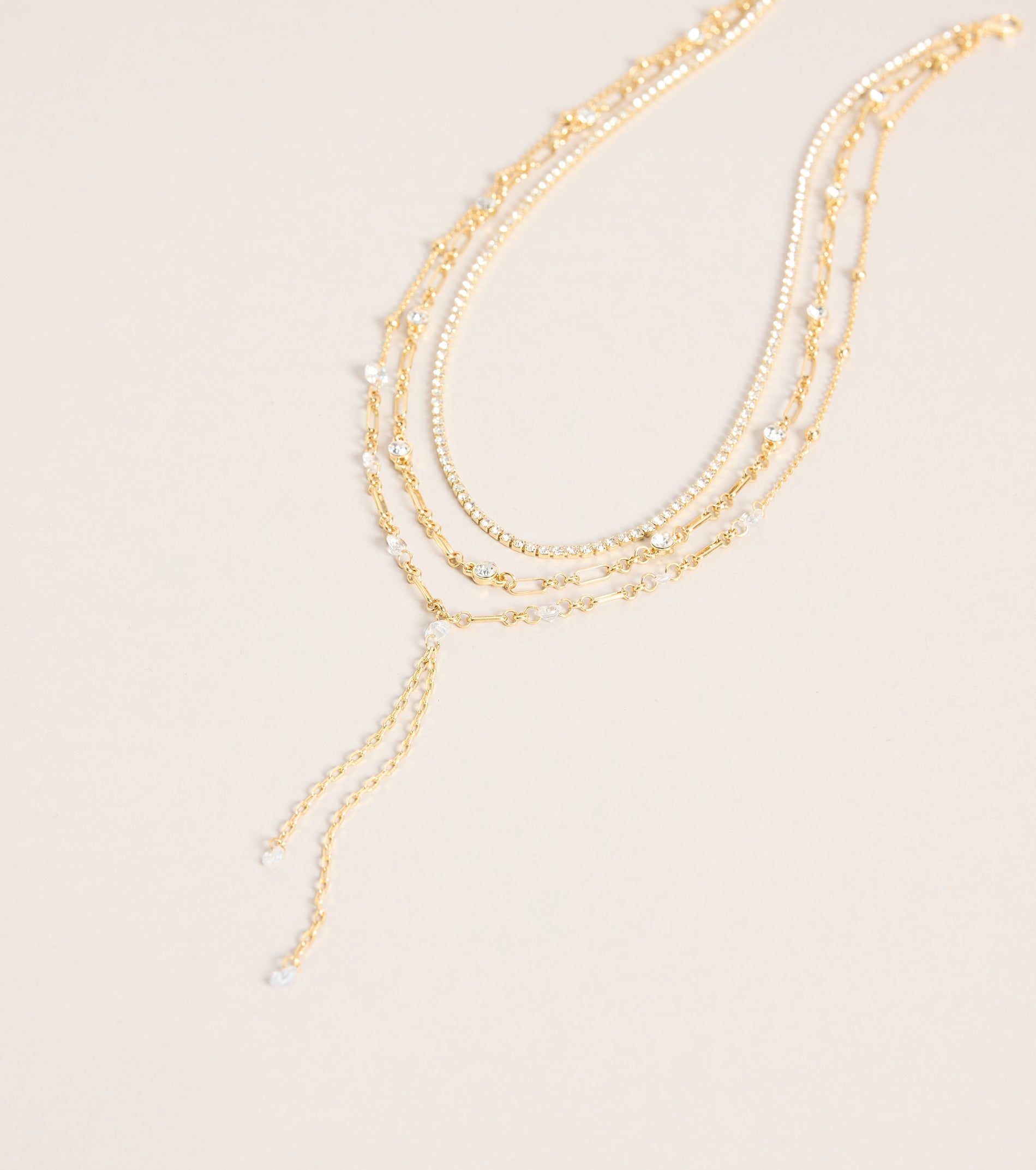 Midnight Drip Layered Lariat Necklace
