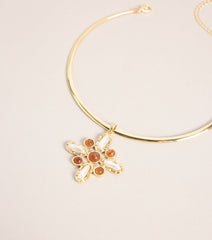 Chic And Sleek Cross Pendant Collar Necklace