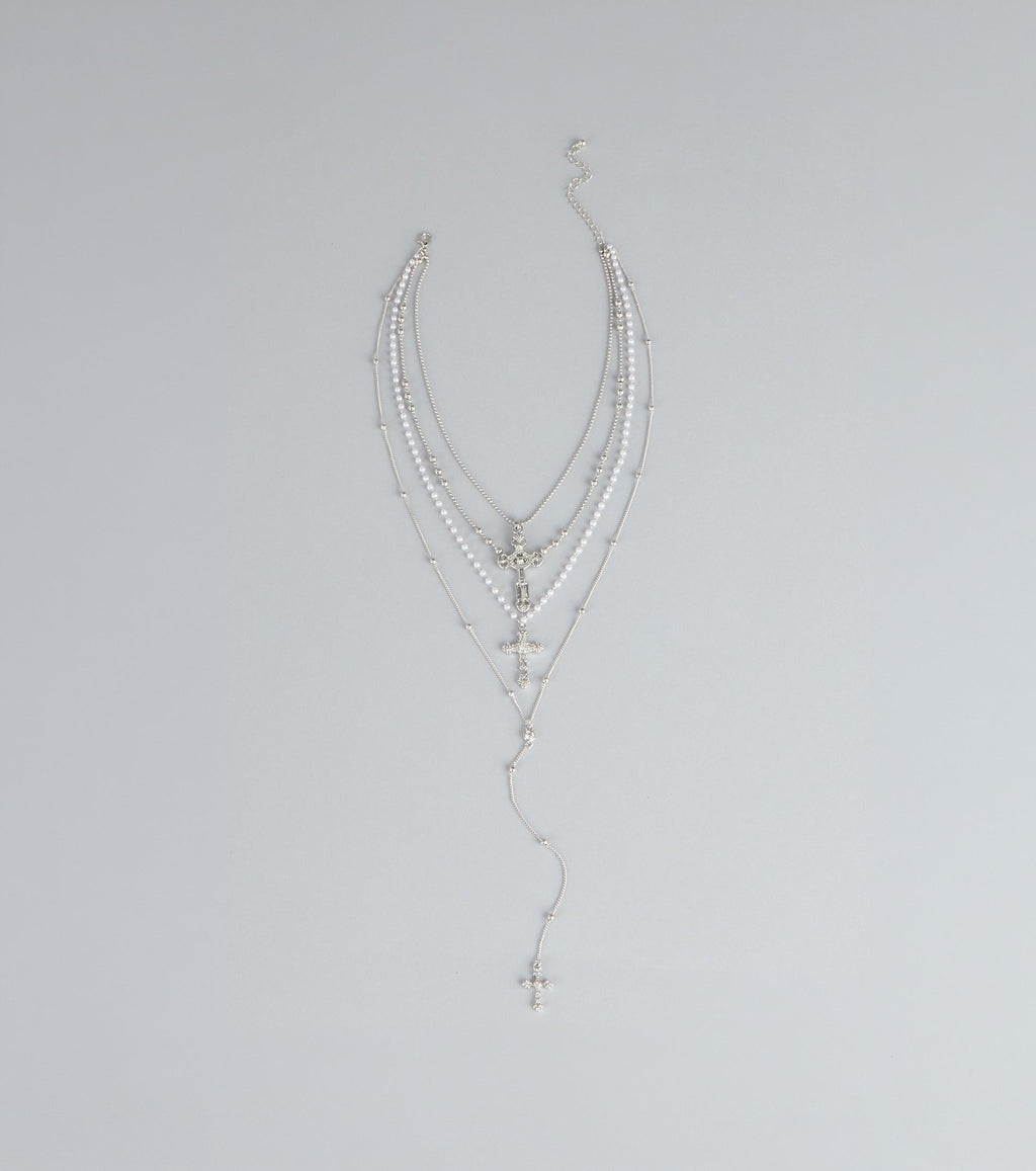 Layered Luxe Cross Necklace