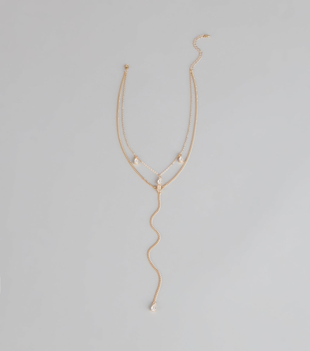 Charmed To Layer Rhinestone Necklace