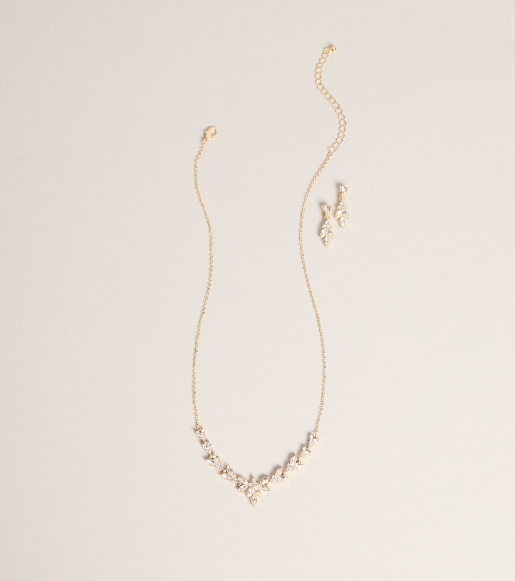 Just Add Sparkle Rhinestone Necklace And Earrings Set