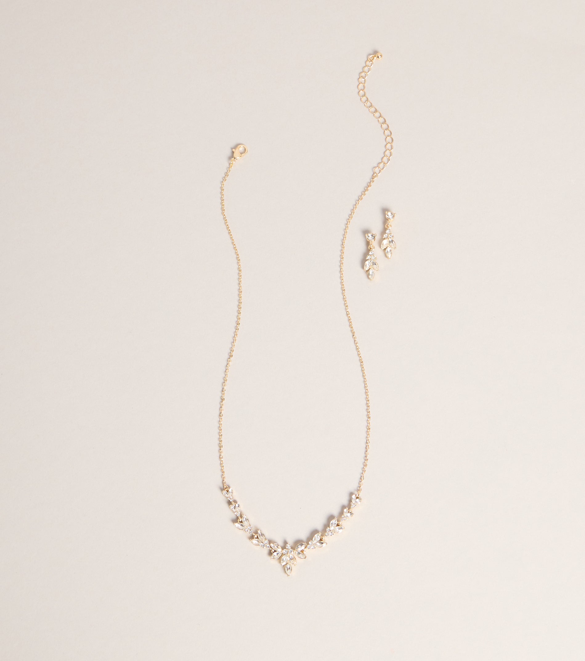 Just Add Sparkle Rhinestone Necklace And Earrings Set