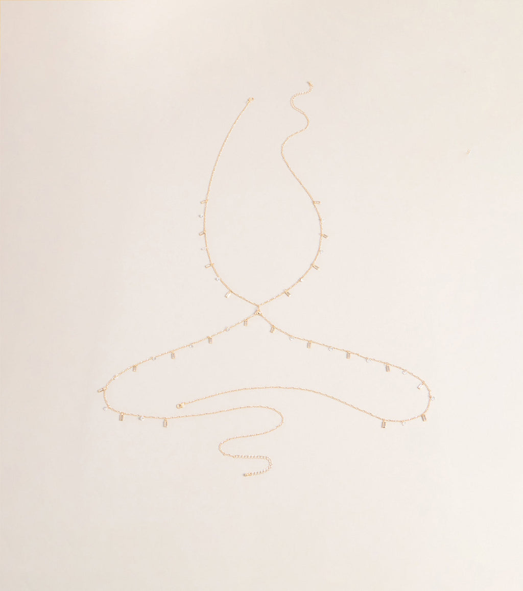 Sleek Shine Rhinestone Body Chain