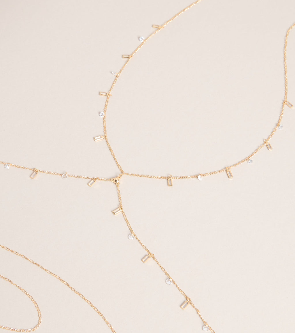 Sleek Shine Rhinestone Body Chain
