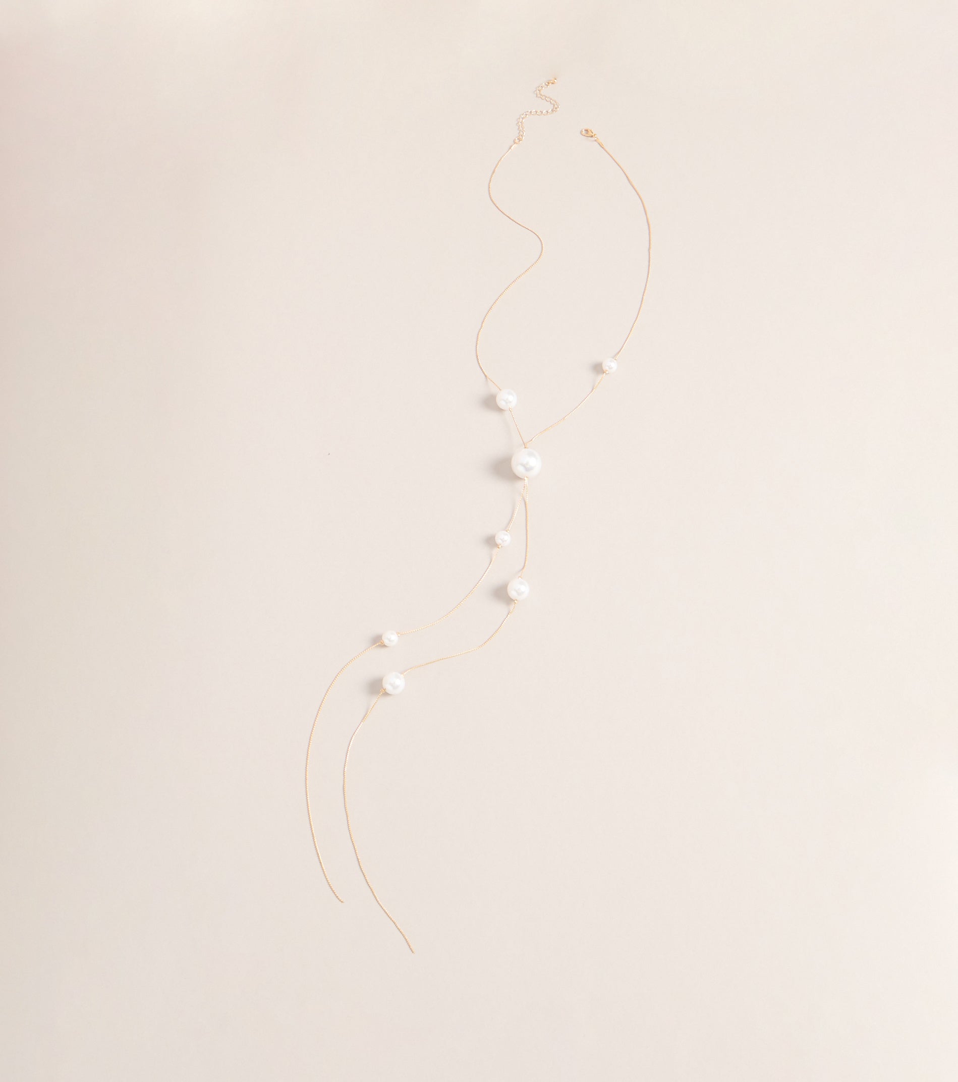 Refined Glow Pearl Lariat Necklace