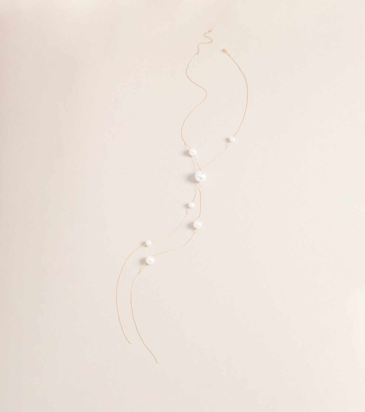 Refined Glow Pearl Lariat Necklace