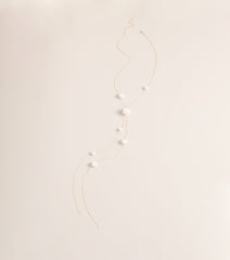 Refined Glow Pearl Lariat Necklace