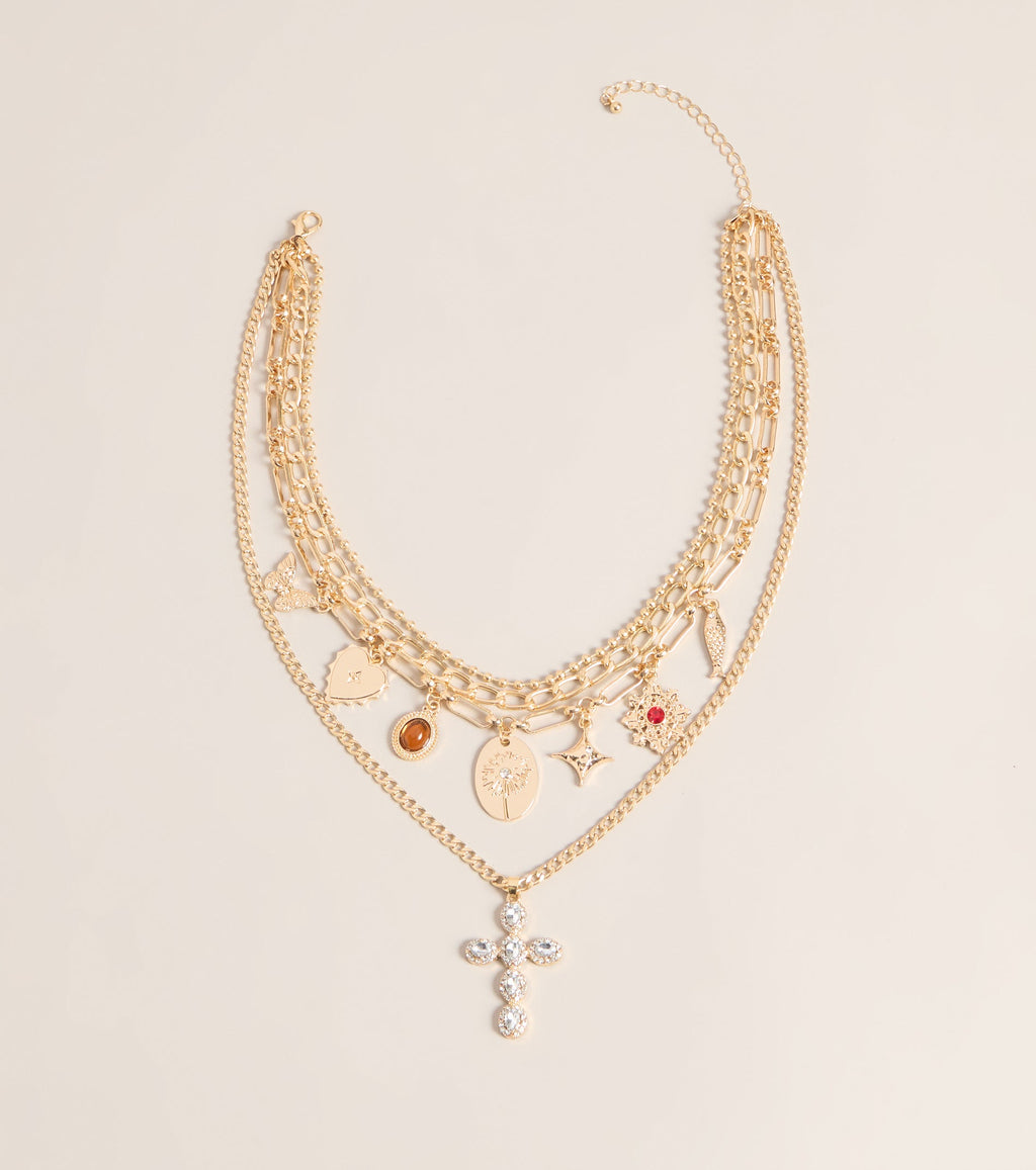 Charm Check Layered Chain Necklace