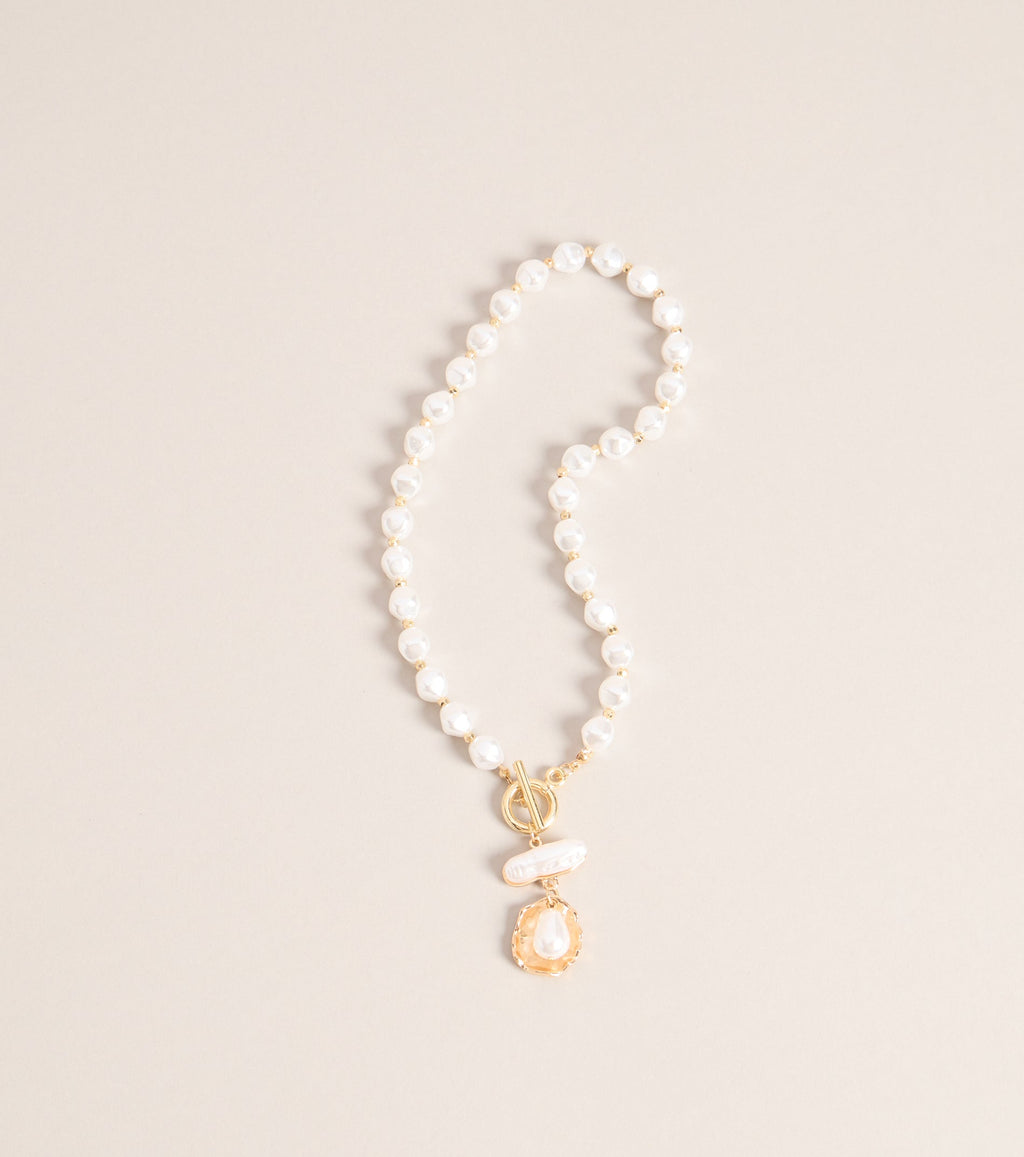 Layered Luxe Pearl Toggle Necklace