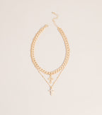 Double Take Cross Layered Necklace