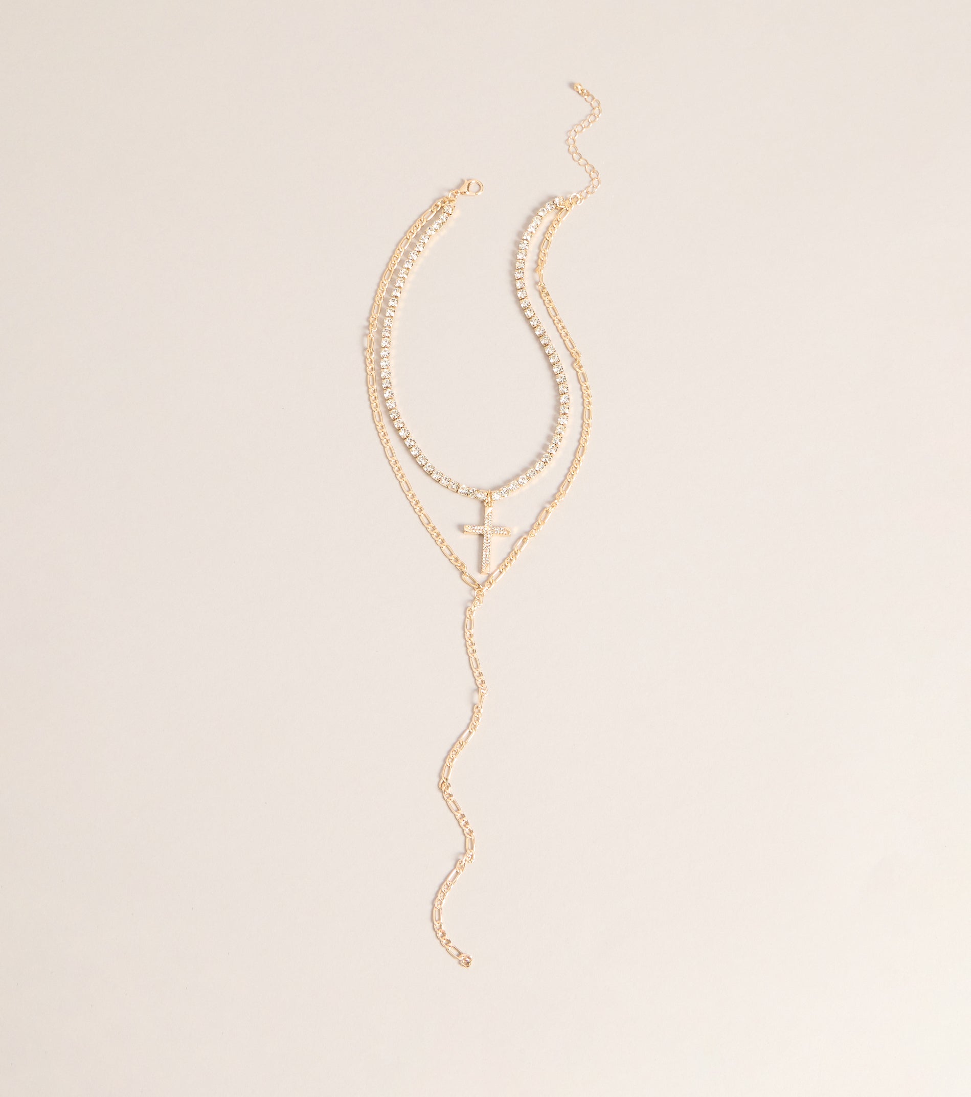 Icon Glow Cross Layered Necklace