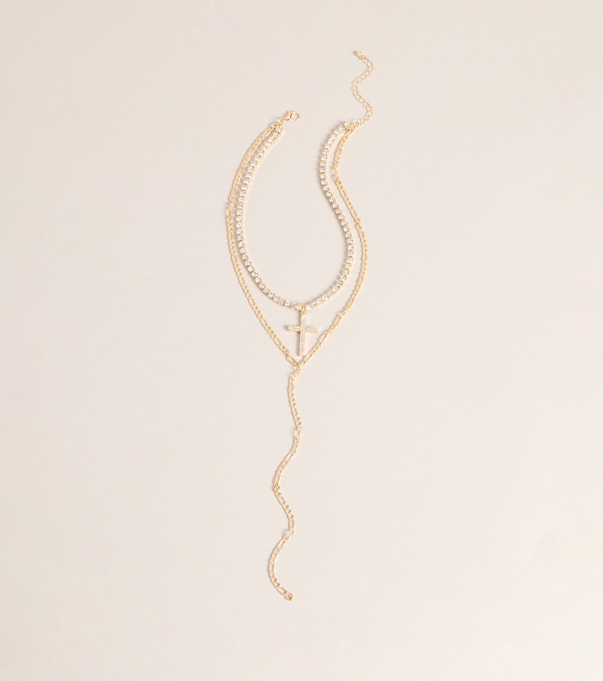Icon Glow Cross Layered Necklace