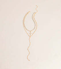 Icon Glow Cross Layered Necklace