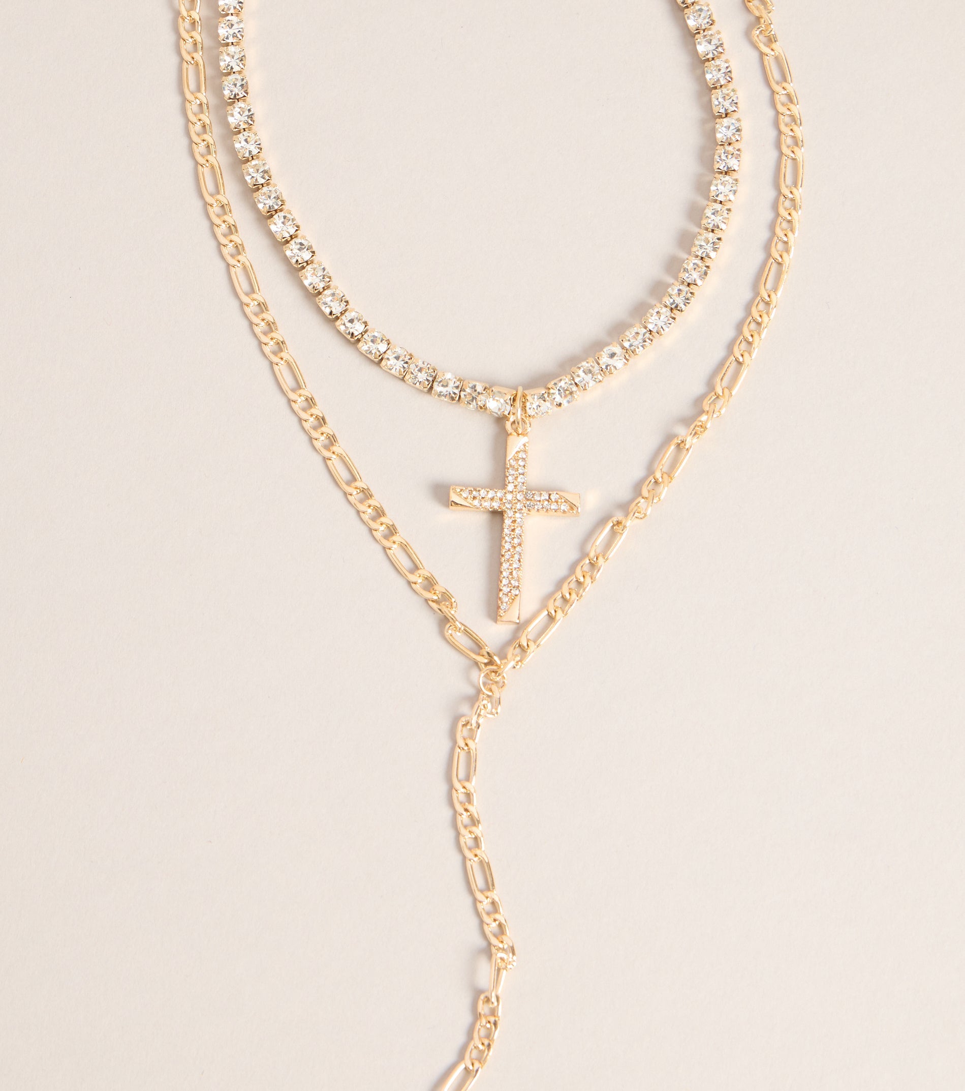 Icon Glow Cross Layered Necklace