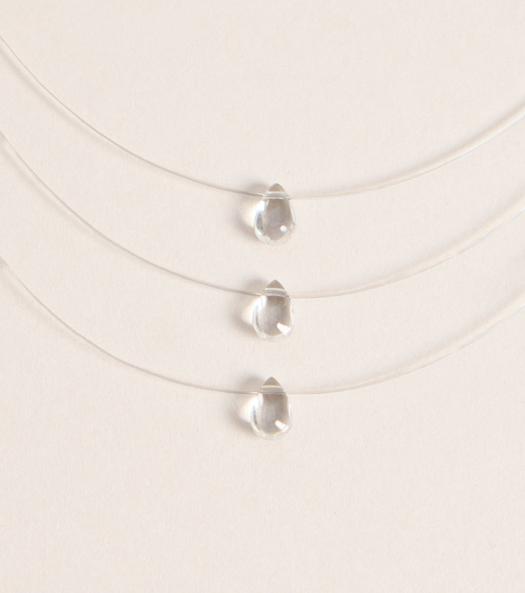 Glass Glow Triple Strand Necklace