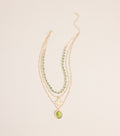 Chic And Styled Layered Stone Charm Necklace